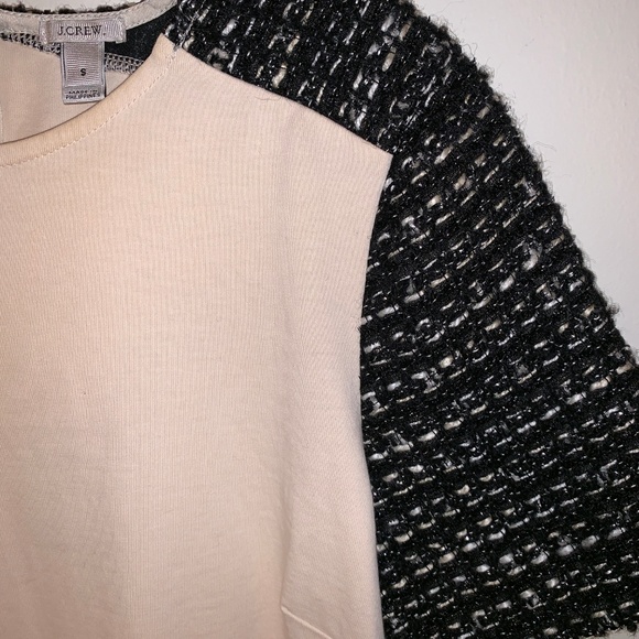 J. Crew Short sleeve cotton and tweed blouse - Picture 4 of 7